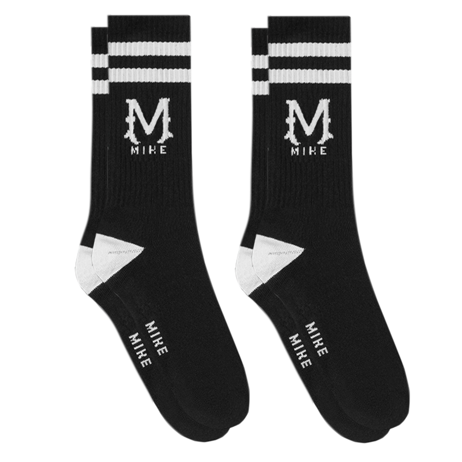 Black Monogram Socks 2 Pack Mike Department