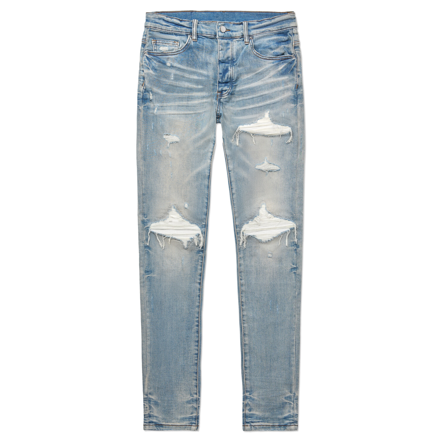 Clay Indigo White Suede Jeans - Mike Department