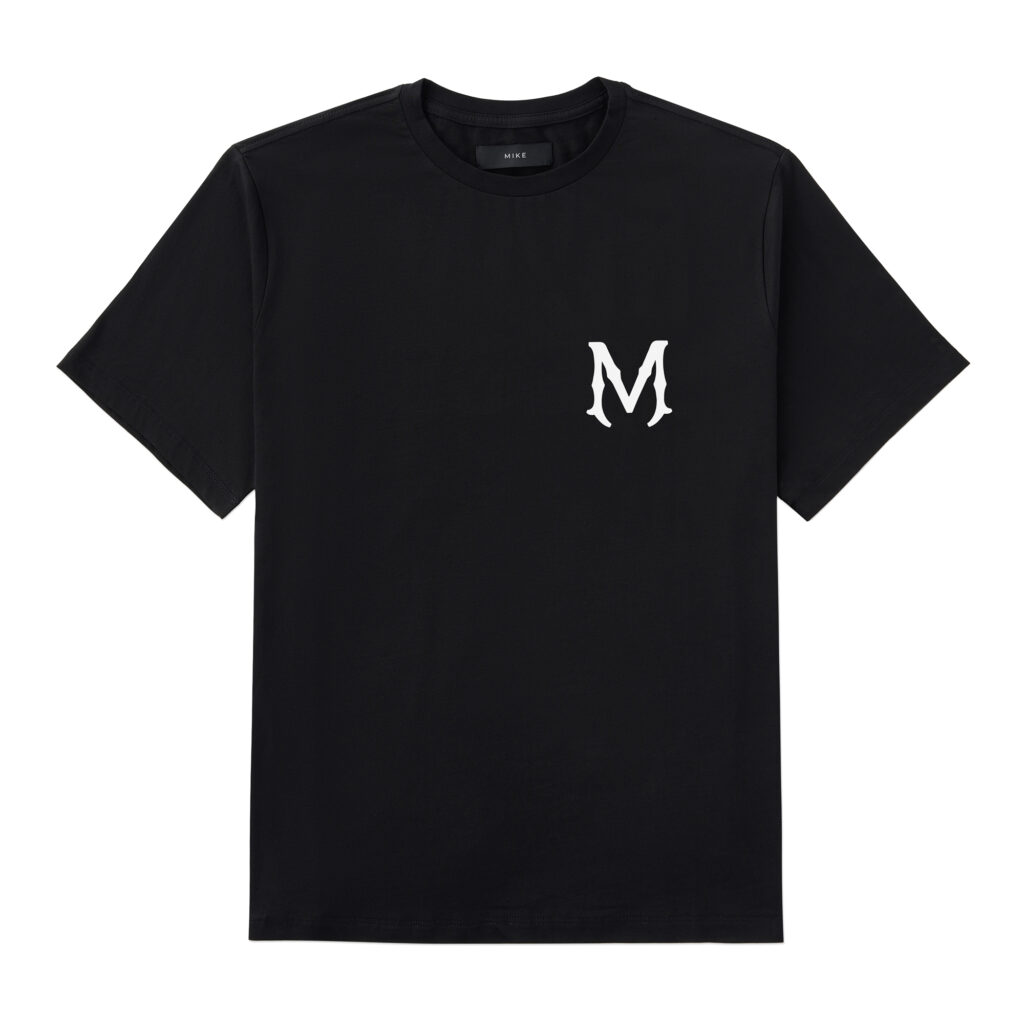 Monogram Tie Neck Shirt - Black